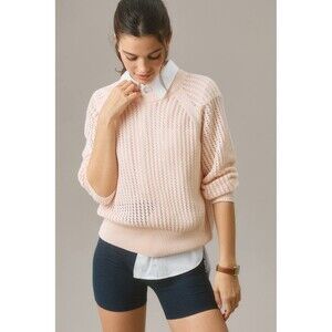 VARLEY  Clay Crochet Knit Cotton Sweater Size Medium 100% Cotton